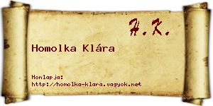 Homolka Klára névjegykártya