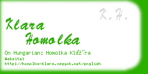 klara homolka business card